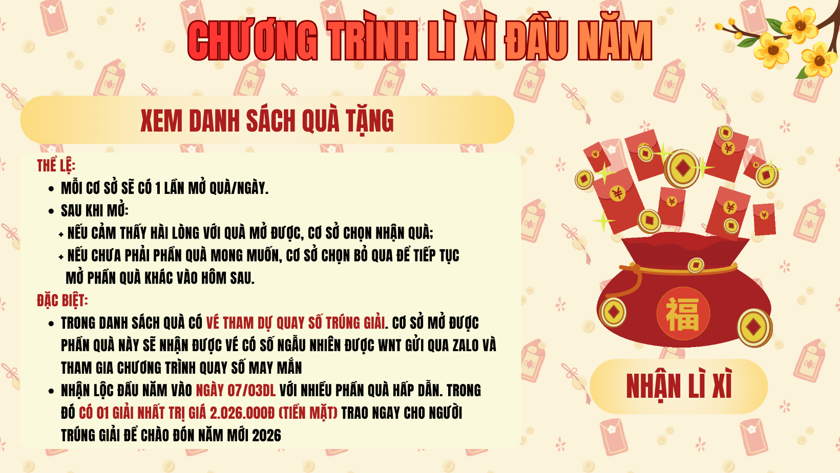 thể lệ chương trình lì xì 26