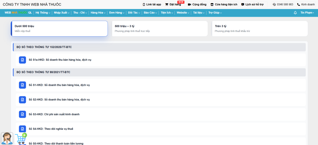 Bộ sổ kế toán theo TT152/2025